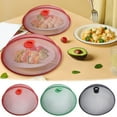 thumbnail image 1 of 2PC Metal Mesh Screen Food Cover with Handle, 9.5 inch Round, Reusable Food Dome Cover Mesh Net Protector for Fruit Picnic Camping Kitchen Indoor Outdoor, Keeping Out Fly(Pink), 1 of 6