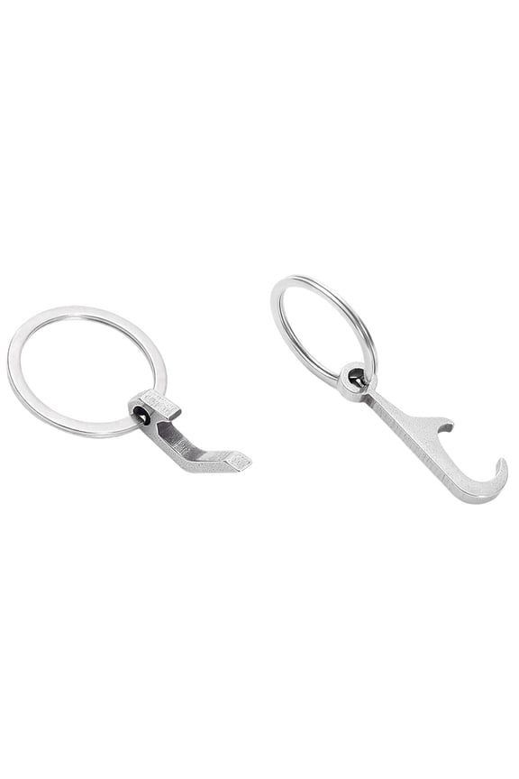 2PC Mini Titanium Beer Opener Key Ring – Lightweight, Rust-Proof Pocket Tool for Hiking, Camping, and Daily Carry