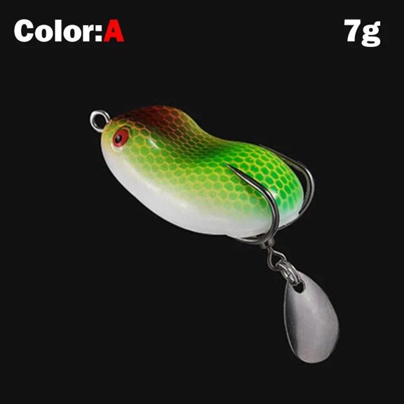 2PC Mini Toad Soft Fishing Lure Spinner Metal Sequins Double Hook Thunder 7/12g Topwater Wobblers Swimbait