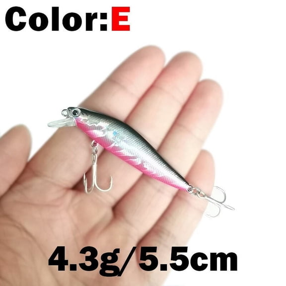 2PC Minnow 4.3g Artificial Fishing Lure In Plastic With 3D Eyes Magnetic