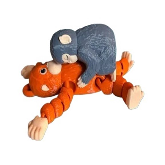 2PC Monkey Fighting and Movable Orangutan Keychain Set 3D Printing