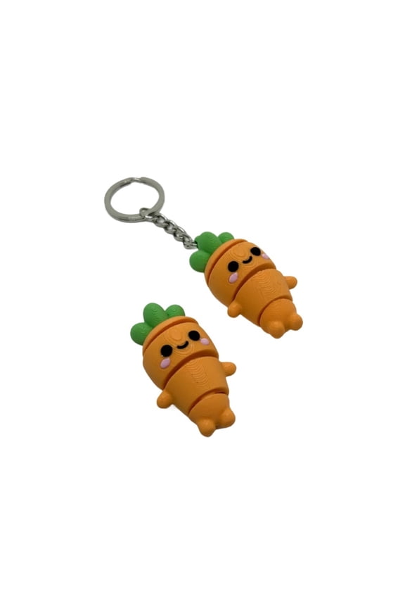 2PC Movable Carrot - Keychain - 2 versions 3D printed