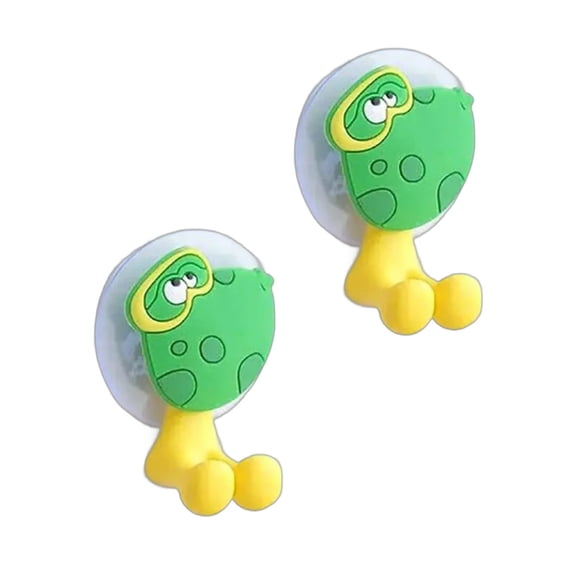 2PC Multifunctional Cute Cartoon Animal Toothbrush Holder Suction Cup Hooks Bathroom Set Accessories Brush Cup Storage Box Holder Minion Tool Eco-Friendly Household Items Storage Wa