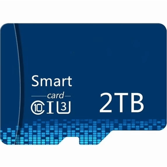 2PC New Memory Card 2TBX2 Universal Memory Micro SD Card, Suitable For Most Mobile Phones, Cameras, And Other Devices,Bluewith Adapter (MB-MC64HA)