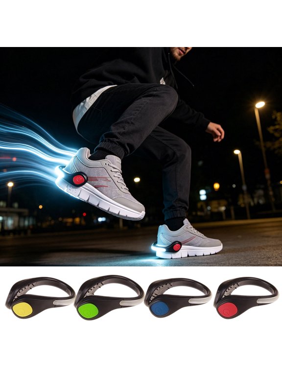 2PC Night Outdoor Activity Essential Clip LED Shoe Flash Light Adjustable Secure Strap High Visibility Warning Lamp For Jogging Cycling Walking Road Safety Accessory