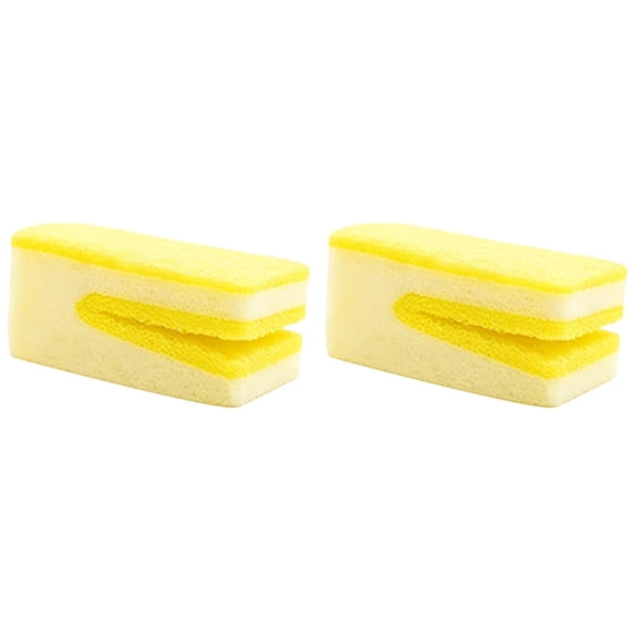 2PC Non Scratch Dish Washing Sponge, Double Sided Scouring Scrub Pad, Kitchen Pot Pan Cleaning Sponge, Dish Sponge, Multi Purpose Dish Scrubber, Household Tableware Washing Sponge,4.33 in,Yellow M2