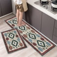 thumbnail image 1 of 2PC Non Slip Absorbent Bathroom Mat, Large Absorbent Kitchen Rug Set, Anti Fatigue Bathroom Mats with Stain Resistant Design, Durable Floor Mats for Sink and Stove Areas, Machine Washable Multicolor, 1 of 5