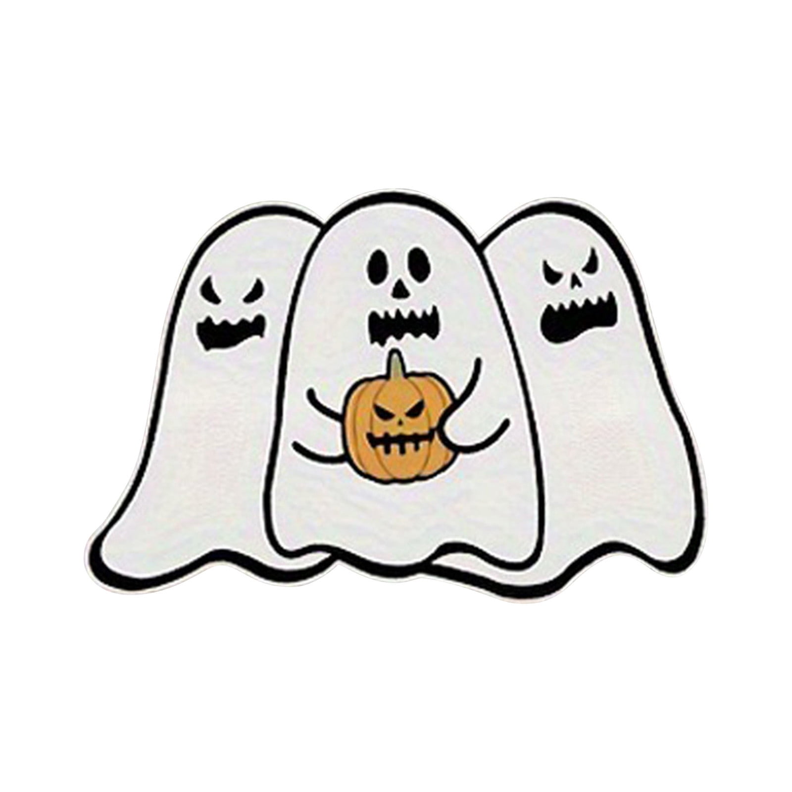 2PC Non Slip Mat TRUEDAYS Bathroom Rugs Halloween White Rug Cute Bath