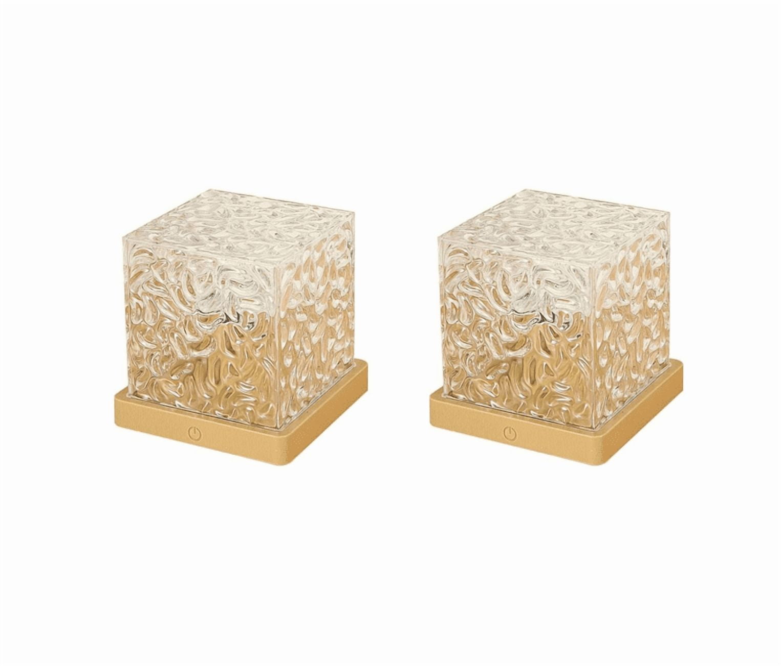 2PC Ocean Wave Projector Light - Battery Operated Under Water Lamp Cube Night Light for Shower Bedroom Stress Relief