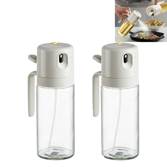 2PC Oil Dispenser for Kitchen,2 in 1 Olive Oil Dispenser and Oil Sprayer Bottle,18oz Oil Dispenser Bottle for Kitchen,Oil Sprayer for Cooking, Kitchen, Salad, Barbecue,etc