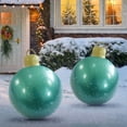 thumbnail image 1 of 2PC Outdoor Christmas Decorations Yard Inflatable Christmas Balls - Xmas/Winter/New Year/Holiday Tree Ornaments Lawn Porch Indoor Decor Party Supplies 24Inch Green, 1 of 5