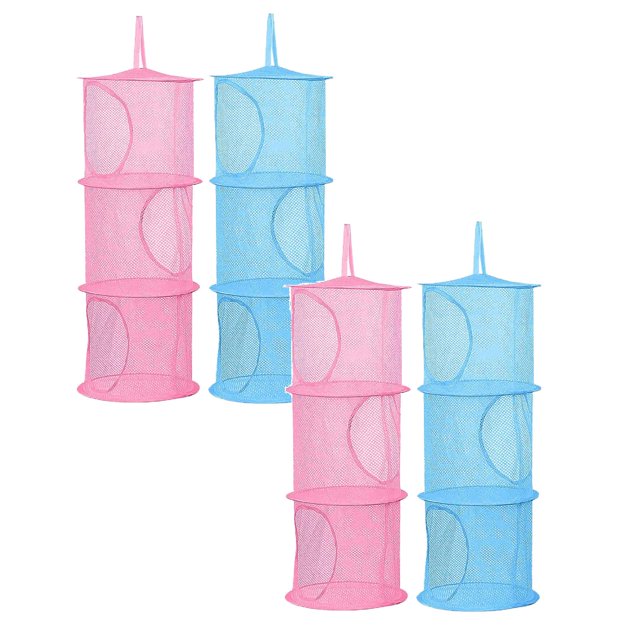 2PC Outdoor Cushion Storage Bag 2 Pcs Hanging Mesh Stuffed Animal