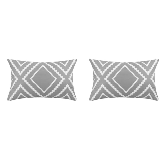 2PC Outdoor Lumbar Waterproof Pillow Covers, Geometric Throw Pillows Cover for Patio Garden, Water Resistant Case for Balcony Furniture, Fade Resistant,12x20 Inch