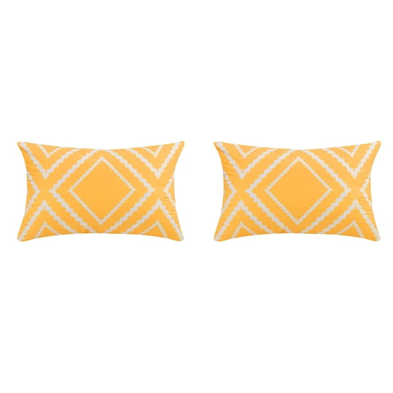 2PC Outdoor Lumbar Waterproof Pillow Covers, Geometric Throw Pillows Cover for Patio Garden, Water Resistant Case for Balcony Furniture, Fade Resistant,12x20 Inch