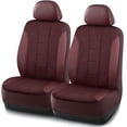 thumbnail image 1 of Auto Drive 2-Piece Red Perforated Leather Car Seat Covers - Universal Fit, Premium Breathable Design, 1 of 8