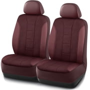 Auto Drive 2-Piece Perforated Faux Leather Car Seat Covers Red - Universal Fit, Sku -25SC48