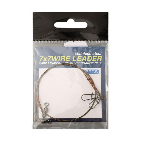 2PC/Pack Fishing Line Steel Wire Leader with Snap & Swivels Wire Leadcore Leash