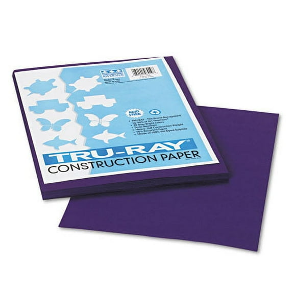 2PC Pacon Tru-Ray Construction Paper, 76 lb Text Weight, 9 x 12, Purple, 50/Pack