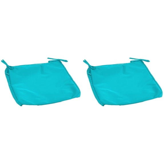 2PC Patio Cushion Covers, Waterproof Fade Resistant Outdoor Replacement Slipcovers for Rattan Chair Sofa Lounge Seat, Covers Only with Ties for Garden,16x16 Inch