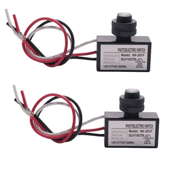 2PC Photocell Switch -301F 120-277V Dusk to Dawn Sensor Photoelectric Switch