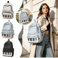 thumbnail image 1 of 2PC Piano Backpack Whimsical Twee Backpack with Polka Dot Pattern Cute Bookbag Medium Daypack Cutecore Supplies for Campus Daily Commute Work Travel, 1 of 6