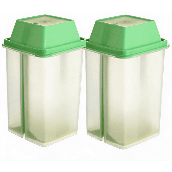 2PC Pickle Container with Strainer - BPA Free Jalapeno Container for Mess-Free Storage of Condiment Food - Pickle Holder with Easy to Open Lid Design (Green)