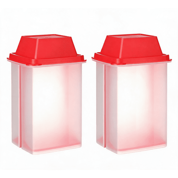 2PC Pickle Container with Strainer - BPA Free Jalapeno Container for Mess-Free Storage of Condiment Food - Pickle Holder with Easy to Open Lid Design (Red)
