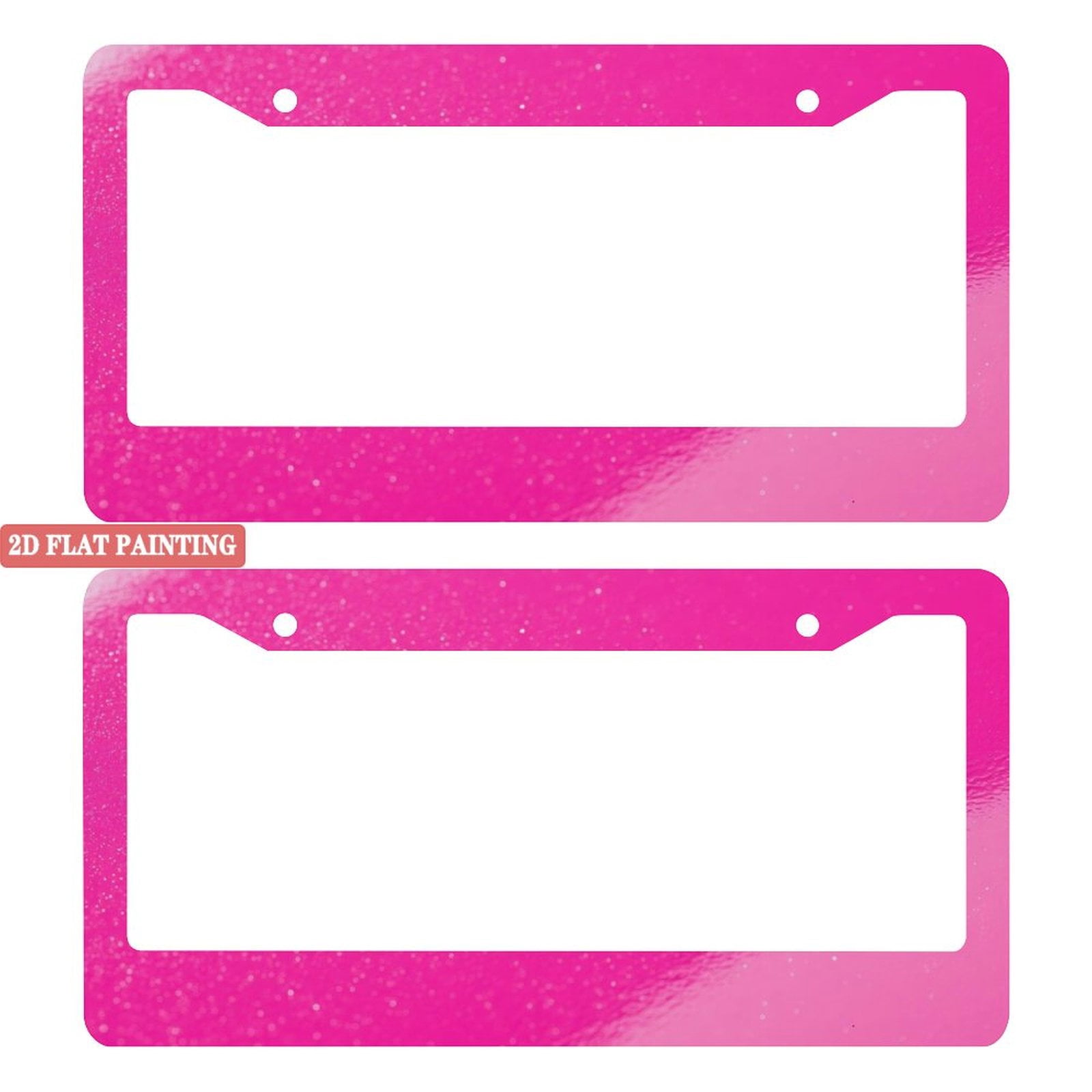 Pink License Frame 2PC Pink License Plate Frames with Glitter Effect and Mounting ...