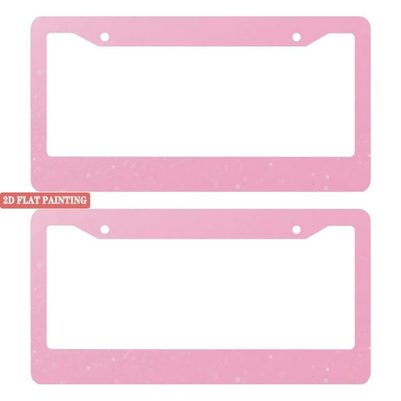 2PC Pink License Plate Frames with Sparkle Effect and Mounting Accessories 6.3x12.2inch(16x31cm)