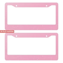 2PC Pink License Plate Frames with Sparkle Effect and Mounting Accessories 6.3x12.2inch(16x31cm)