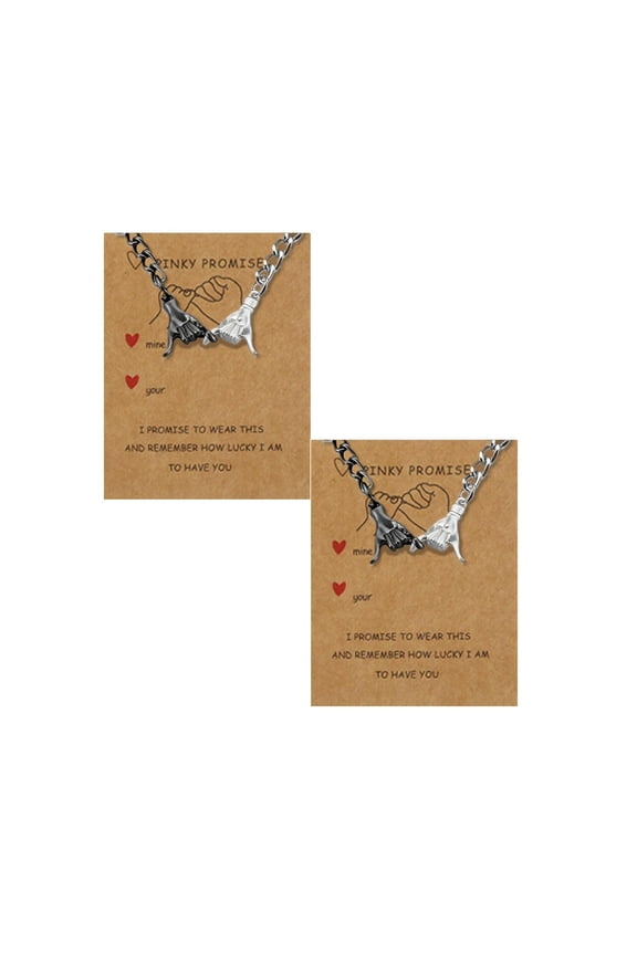 2PC Pinkie Promise Keychain Set for Couples, Matching Gifts for Boyfriend & Girlfriend, Long Distance Relationship Keepsake