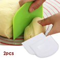 thumbnail image 1 of 2PC Plastic Cake Cream Spatula Dough Butter Batter Scraper Baking Tools/ 2Pc Dough Scraper Baking Tools Soft Scraper White, 1 of 3