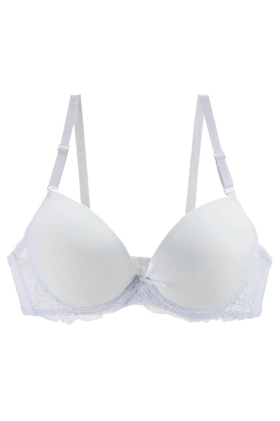 2PC Plus Size Lingerie Shaping Cup Adjustable Shoulder Strap Plus Size Bralette,White,85D