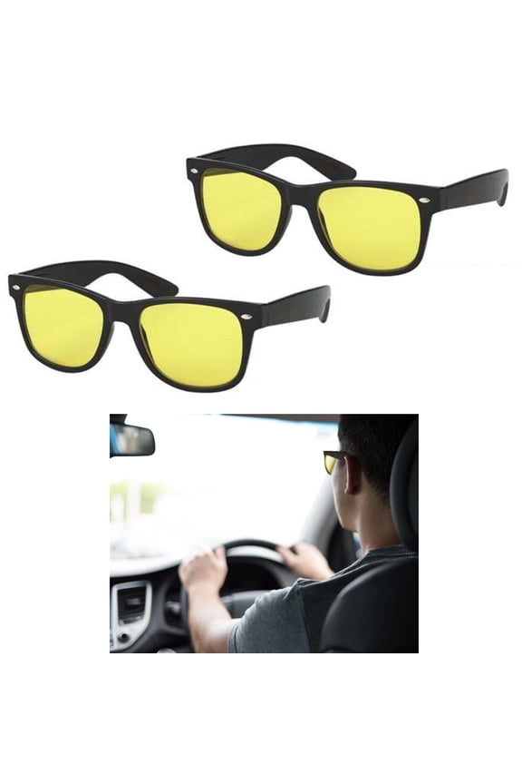 2PC Polarized Night Vision Driving Glasses Sunglasses Sport UV400 Safety Eyewear