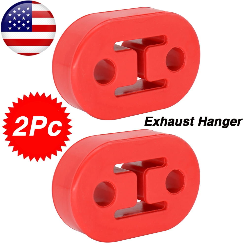 2PC Polyurethane Rubber Exhaust Tail Pipe Mount Holder Brackets Hanger