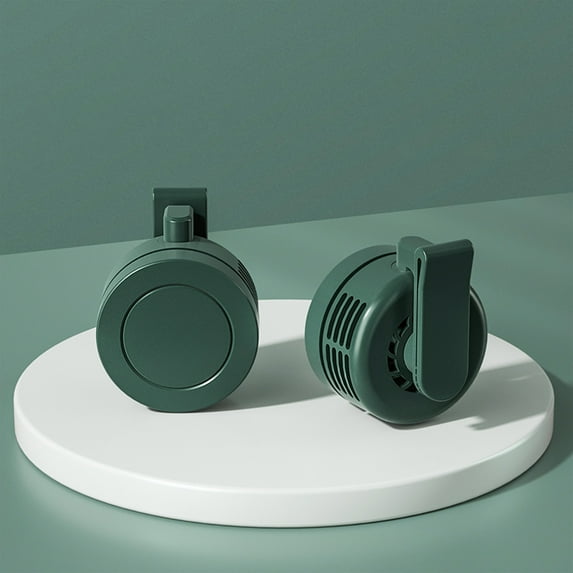 2PC Portable Silent Mini Bladeless Electric Fan Clip On, Round Ultra-Quiet USB Rechargeable Bladeless Fan, 3-Speed Adjustable Mini Desk Fan with 900mAh Battery for Office Travel, Quickly Cooling Fan