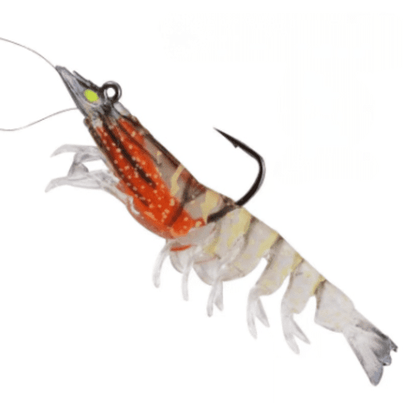 2PC Premium Soft Shrimp Fishing Lures Jigs - Durable TPR Material,, Ideal for Freshwater & Saltwater Bass, Trout, Crappie