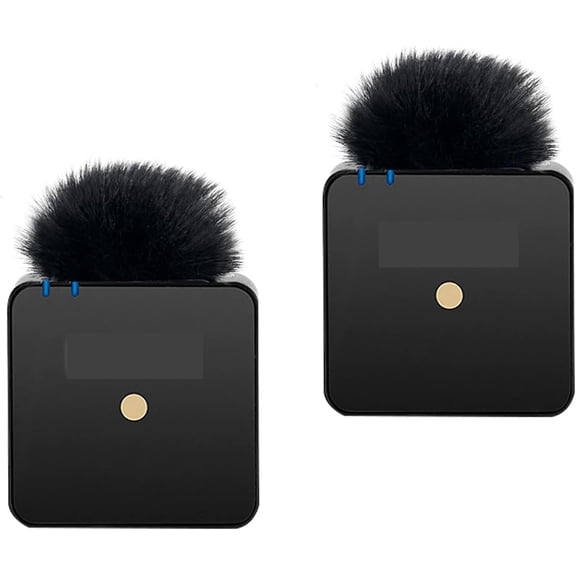 2PC Professional Microphone Windscreens for Rode Wireless Go, Thick Fuzzy Wind & Pop Noise Reduction Cover, Outdoor Recording Essential Accessories (Black) (Charcoal Gray)