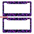 thumbnail image 1 of 2PC Purple and Blue Floral Pattern Car License Plate Frames with Mounting Hardware 6.3x12.2inch(16x31cm), 1 of 8