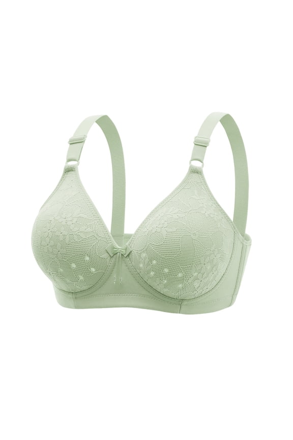 2PC Push Up Bra Latex Hole Cup Breathable Non Wired Fall Balconette Bra,Green,40