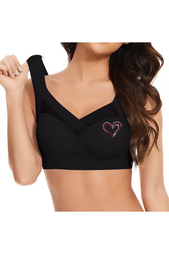 2PC Push Up Bra Thin Side Accessory Close Fitting Adjustable Strapless Bra,Black,XXXXL