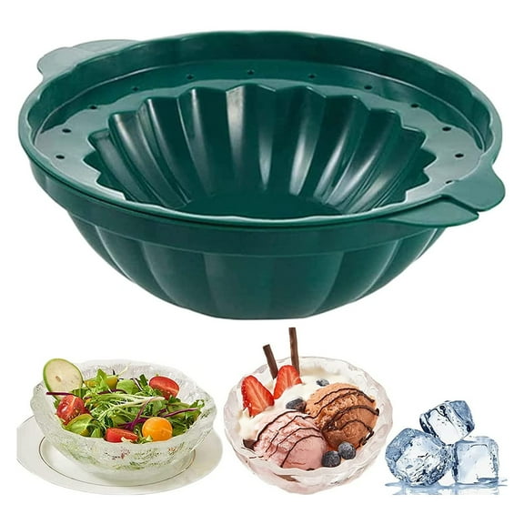 2PC Quick-Freeze Ice Bowl Maker Set - NSF-Certified BPA-Free Silicone, Large Capacity Arctic-Grade Molds for Ice Cream & Cocktails, Stackable Freezer Organizer Navy