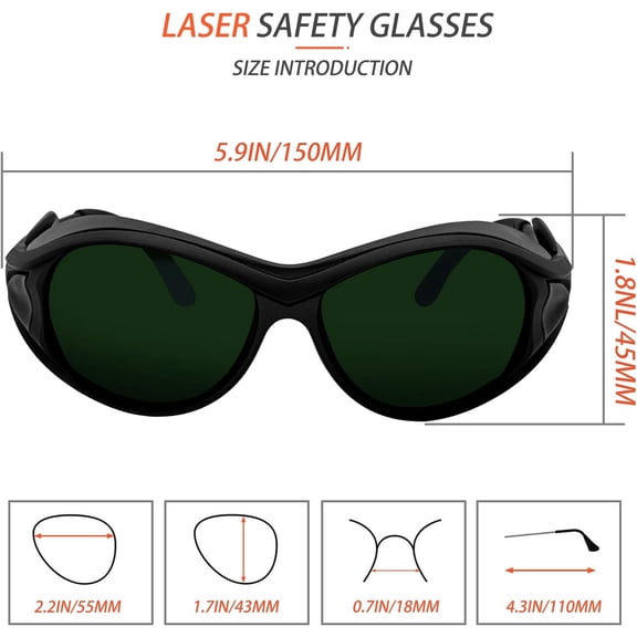 2PC Red Light Therapy Glasses, IPL Laser Safety Goggles 200-2000nm, Eye Protection for Tanning Beds and LED Light Therapy, Comfort Fit