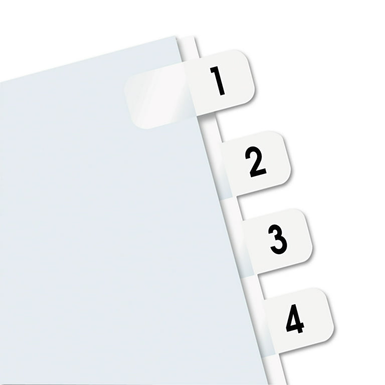 Legal Index Tabs, Preprinted Numeric: 1 to 10, 1/12-Cut, White, 0.44 Legal Index Tabs, Preprinted Numeric: 1 to 10, 1/12-Cut, White, 0.44