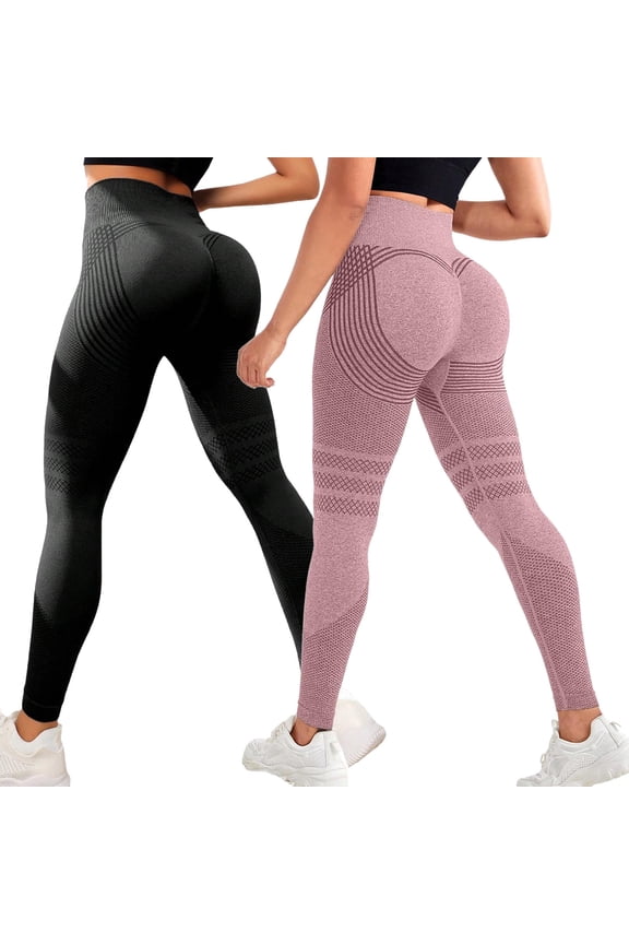 2PC Resistance Band Leggings for Women, High Waist Leggings with Built-in Resistance Bands for Yoga, Gym, Workout Pink 2XL