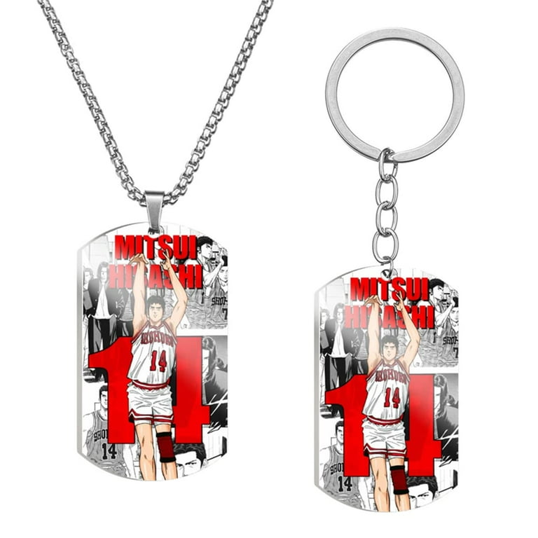 2PC SLAM DUNK Keychains Cartoon Characters Dog Tag Pendant Cool