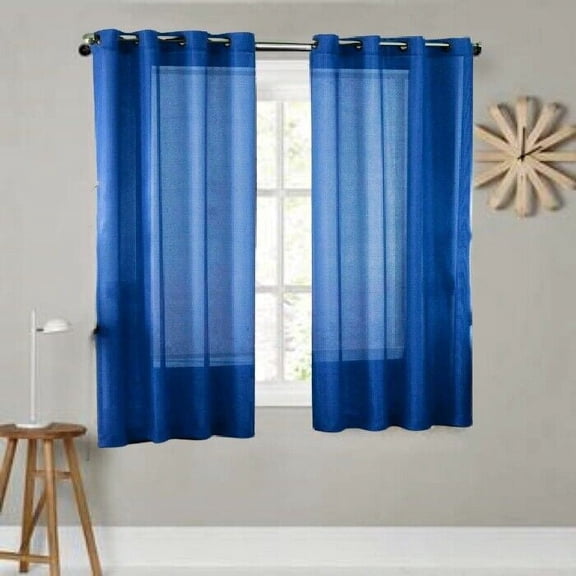 2PC SOLID SHEER VOILE PANEL INDOOR WEDDING GROMMETS WINDOW CURTAIN