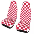 thumbnail image 1 of 2PC SUV RV Van Truck Any Fit Covers Seat Car Geometric Tartan Print Cover Seat Auto Front Pattern Checkerboard Green And Black, 1 of 4