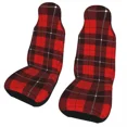 thumbnail image 1 of 2PC SUV RV Van Truck Any Fit Covers Seat Car Geometric Texture Print 3D Cover Seat Auto Front Pattern Christmas Plaid Buffalo, 1 of 4