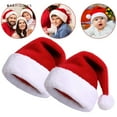 thumbnail image 1 of 2PC Santa Hat Christmas Costume Decoration Adult Unisex One Size Soft Hat Holiday Party X-Mas Cosplay, 1 of 10